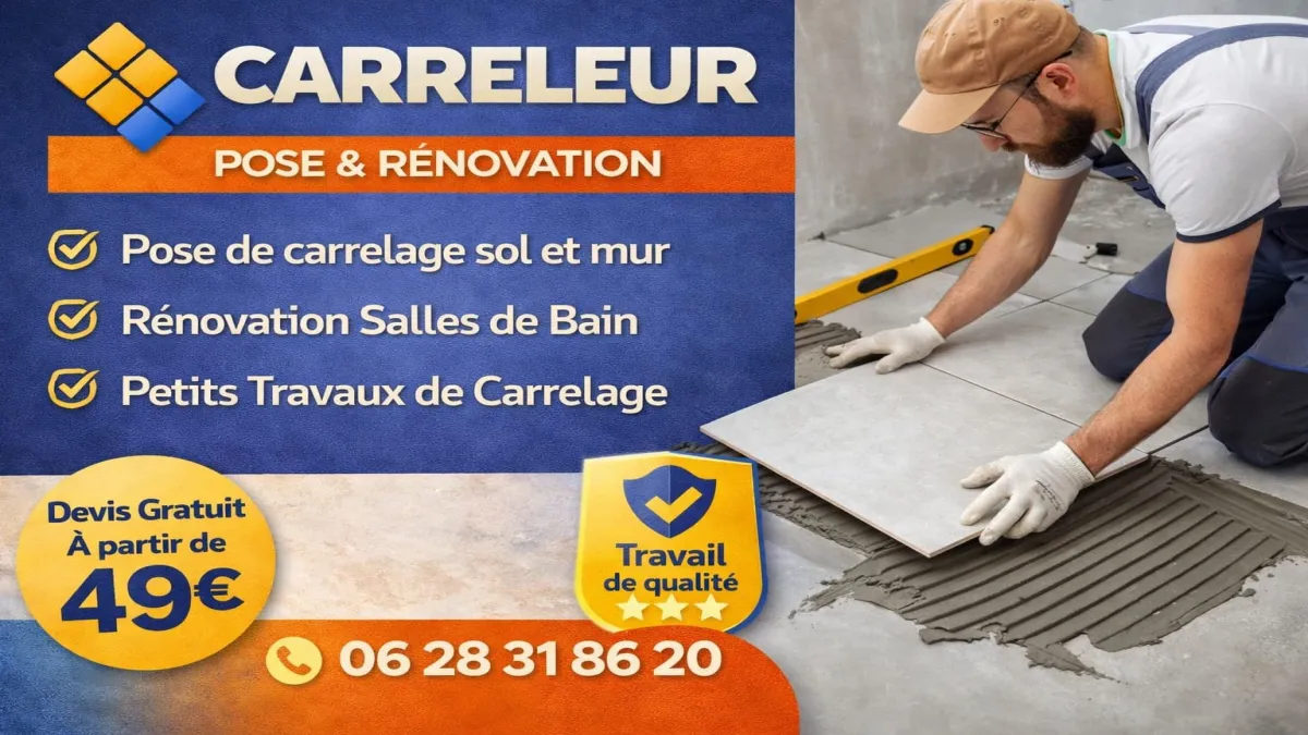 Carreleur professionnel à Fuveau pour pose de carrelage intérieur et extérieur